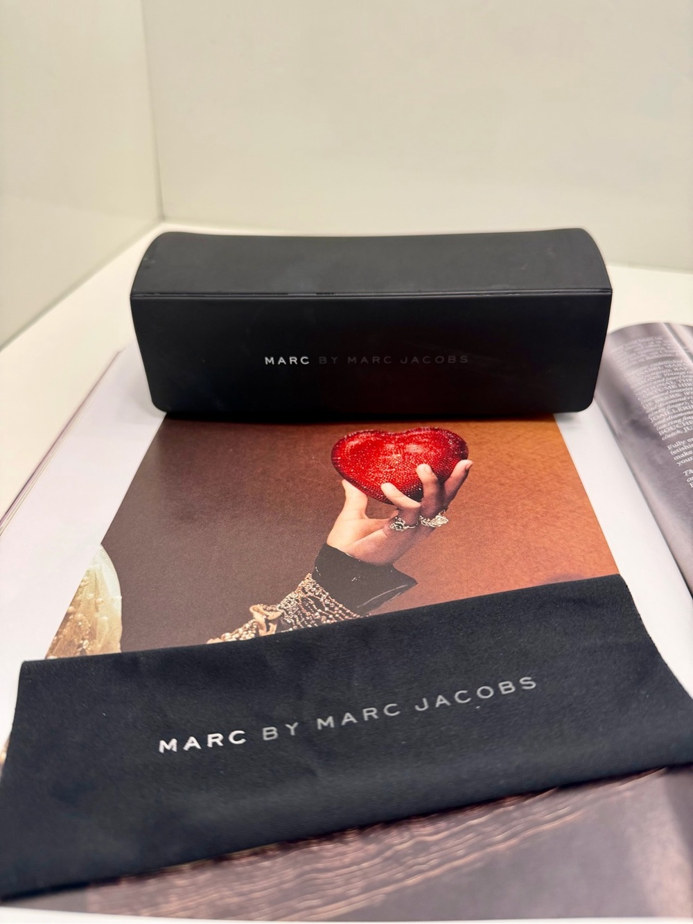 Marc by Marc Jacobs Black Sunglasses Case with Branded Cloth